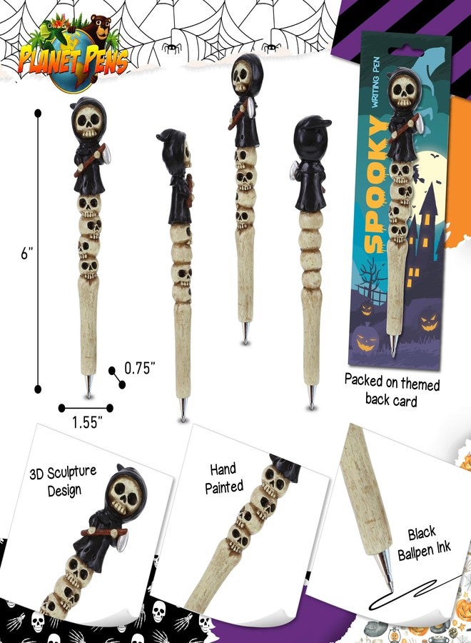 Planet Pens قلم بلانيت بينز بتصميم جمجمة الوحش - قلم حبر جاف مميز ومرح للأطفال والكبار، أداة كتابة رائعة بتصميم جمجمة الوحش، مناسب للمدرسة والمكتب - Image 3